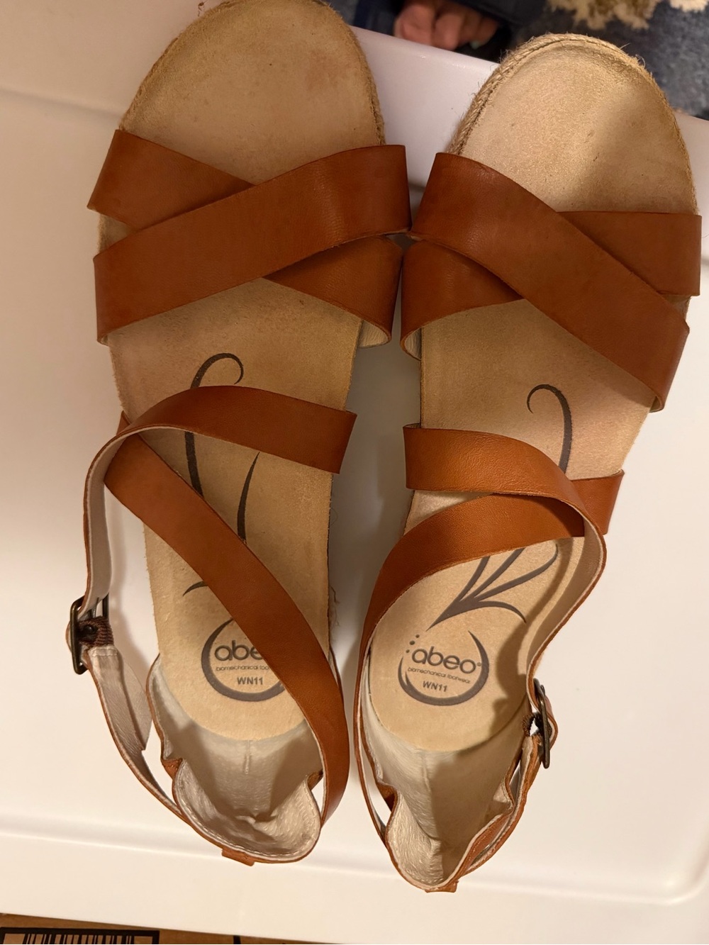 ABEO Biana B.I.O Leather Crisscross Strap Sandals